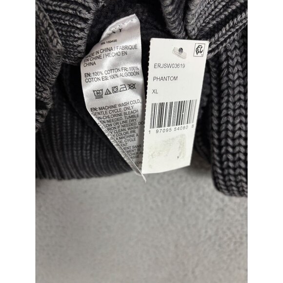 Roxy Women's Phantom Gray Cropped Button-Front Knit Cardigan Sweater XL NWT's - Picture 7 of 8